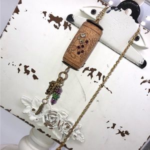 Handmade Gold Grape Cork Necklace